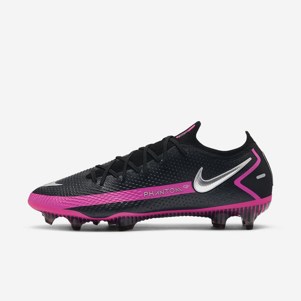 Crampon De Foot Nike Phantom GT Elite FG Noir 9765-324 Black/Pink Blast/Metallic Silver Femme | JCY-65954008